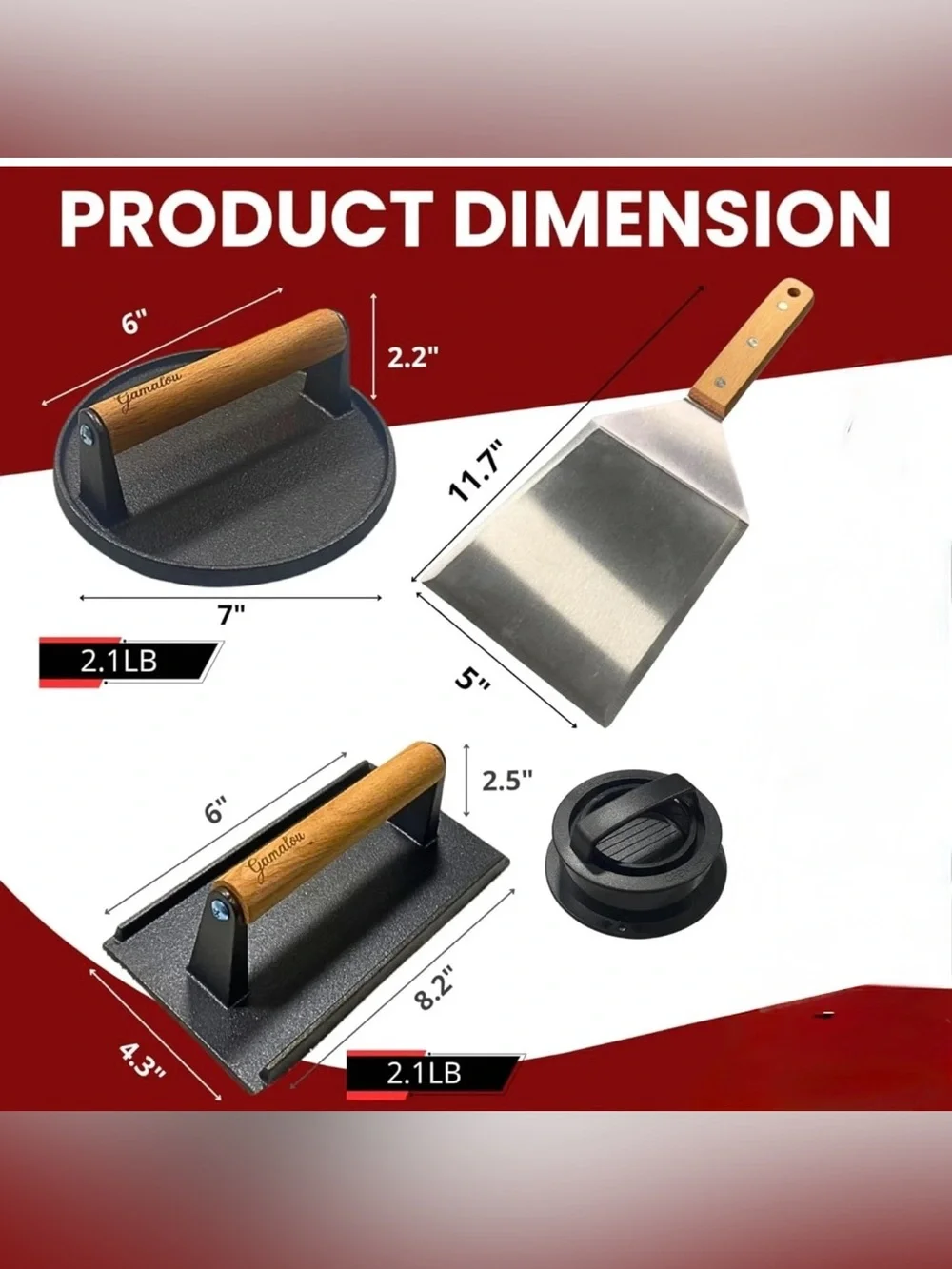 Smashed Burger Press BBQ Kit: 7